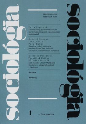 Sociológia : časopis pre otázky sociológie.