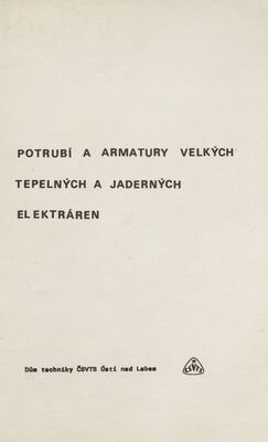 Obálka Potrubí a armatury velkých tep...