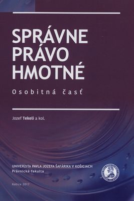 Obálka Správne právo hmotné : osobitn...
