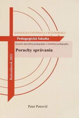 Obálka Poruchy správania / Peter Petr...