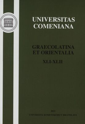 Obálka Graecolatina et orientalia. XL...