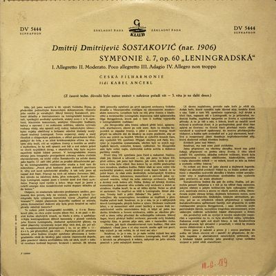 Symfonie č. 7, op. 60 "Leningradská" (1., 2. a 4. věta) /