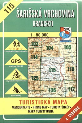 Šarišská vrchovina ; Branisko turistická mapa /