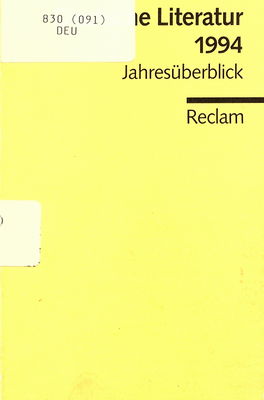 Deutsche Literatur 1994 : Jahresüberblick /