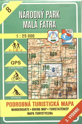 Národný park Malá Fatra podrobná turistická mapa /