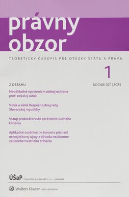 Právny obzor : teoretický časopis pre otázky štátu a práva.