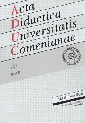 Acta Didactica Universitatis Comenianae. Issue 14, 2014, Mathematics /