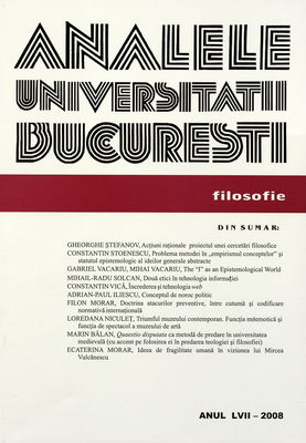 Analele Universităţii Bucureşti. Anul LVII - 2008, Filosofie.