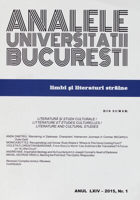 Analele Universităţii Bucureşti. Anul LXIV-2015, Nr. 1, Limbi şi literaturi străine.