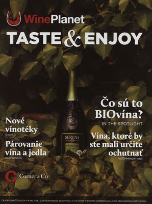 Corner & Co. Taste & enjoy : časopis o pôžitkoch v kvalitnej gastronómii na Slovensku a vo svete v podaní Corner & Co. a ich obchodných partnerov.