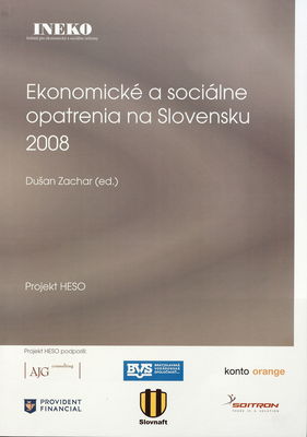 Ekonomické a sociálne opatrenia na Slovensku 2008 : projekt HESO /