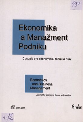 Ekonomika a manažment podniku : časopis pre ekonomickú teóriu a prax.