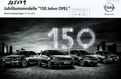 Jubiläumsmodelle "150 Jahre OPEL". 18. Juni 2012
