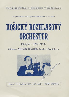 Košický rozhlasový orchester : piatok, 11. októbra 1963 o 20. hod., Dom umenia /
