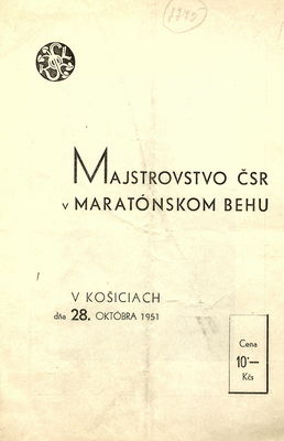 Majstrovstvo ČSR v maratónskom behu v Košiciach dňa 28. októbra 1951