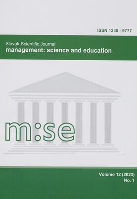 Management: science and education : slovak scientific journal.