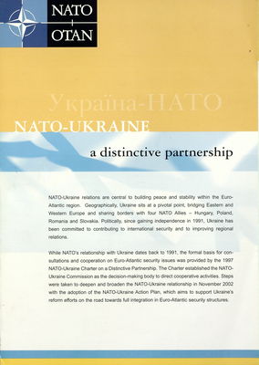 NATO - Ukraine = Ukrajina - NATO : a distinctive partnership