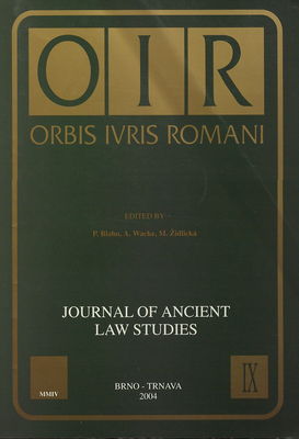 Orbis Ivris Romani : journal of ancient law studies. IX /