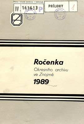 Ročenka Okresního archivu ve Znojmě 1989 /