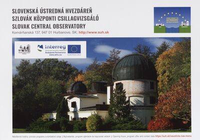 Slovenská ústredná hvezdáreň = Szlovák központi csillagvizsgáló = Slovak central onservatory /