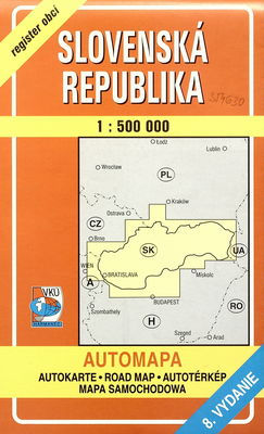 Slovenská republika. : Automapa 1:500 000 s registrom obcí.