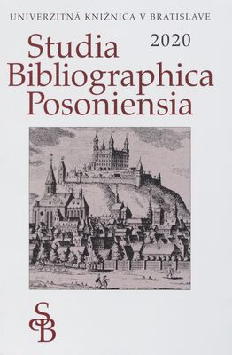 Studia Bibliographica Posoniensia 2020 /