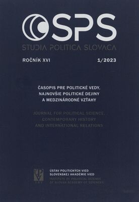 Studia politica Slovaca : časopis pre politické vedy, najnovšie politické dejiny a medzinárodné vzťahy.