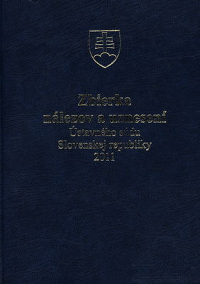 Zbierka nálezov a uznesení Ústavného súdu Slovenskej republiky 2011.