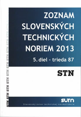 Zoznam slovenských technických noriem 2013 : stav k 1.1.2013. 5. diel, Trieda 87.