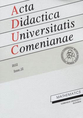 Acta Didactica Universitatis Comenianae. 2012, Issue 12, Mathematics /