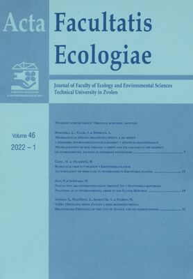 Acta Facultatis ecologiae : journal of Fakulty of Ecology and Enviromental Science Technical University in Zvolen.