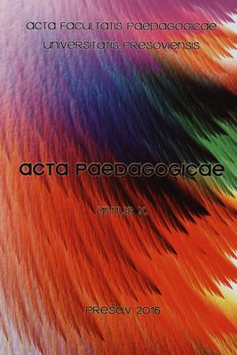 Acta Paedagogicae Presoves-Nova Sandes. Annus X.