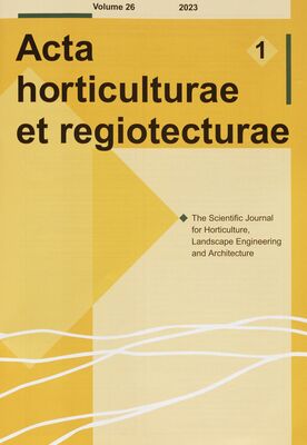Acta horticulturae et regiotecturae : the scientific journal for horticulture, landscape engineering and architecture.