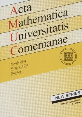 Acta mathematica Universitatis Comenianae /