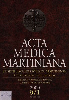 Acta medica Martiniana : journal for biomedical sciences, clinical medicine and nursing /