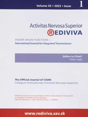 Activitas nervosa superior rediviva : international journal for integrated neurosciences.