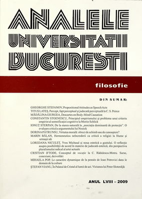 Analele Universităţii Bucureşti. Anul LVIII - 2009, Filosofie.