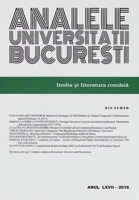 Analele Universităţii Bucureşti. Anul LXVII-2018, Limbi şi literaturi română.