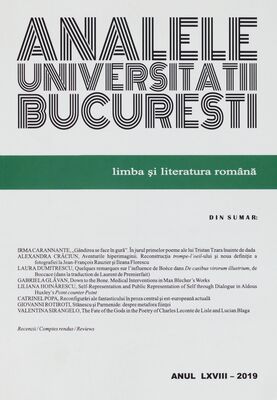 Analele Universităţii Bucureşti. Anul LXVIII-2019, Limbi şi literaturi română.