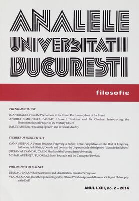 Analele Universitatii Bucuresti. Anul LXIII, no. 2 - 2014, Filosofie.