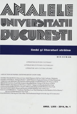 Analele Universitatii Bucuresti. Anul LXIII-2014, Nr. 1, Limbi şi literaturi străine.