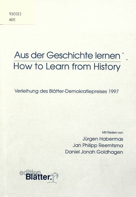 Aus der Geschichte lernen : Verleihung des Blätter-Demokratiepreises 1997 /