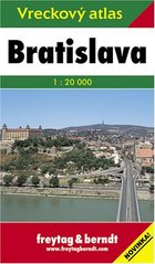 Bratislava vreckový atlas : mapa okolia, prejazdný plán, prehľad MHD, centrum, zoznam ulíc.