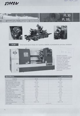 CNC soustruhy s kluzným vedením PL 30, PL 30L.