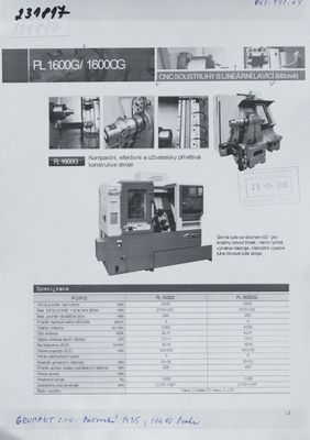 CNC soustruhy s lineární lavicí PL 1600G/1600OG.