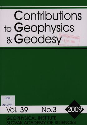 Contributions to geophysics and geodesy : a scientific journal of geophysics, geodesy, meteorology and climatology /
