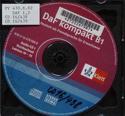 DaF kompakt B1 : Deutsch als Fremdsprache für Erwachsene Audio-CD 2. Kursbuchteil. Übungsbuchteil Lektion 29-30. Lektion 19-30