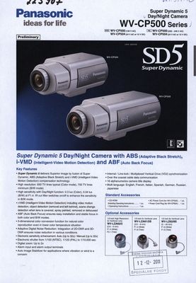 Day/Night Camera Wv-CP500 Series.