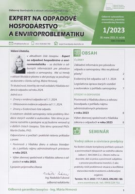 Expert na odpadové hospodárstvo a enviroproblematiku : odborný štvrťročník z oblasti environmentalistiky.