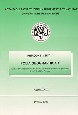 Folia geographica 1 / [výkonný redaktor: Zdenko Hochmuth].